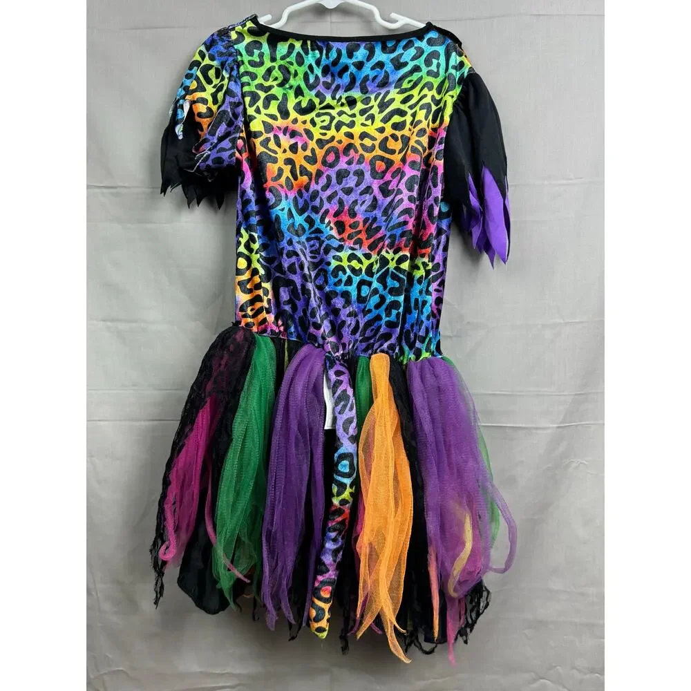 Spirit Girls Rainbow Leopard Cat Costume, Size M
